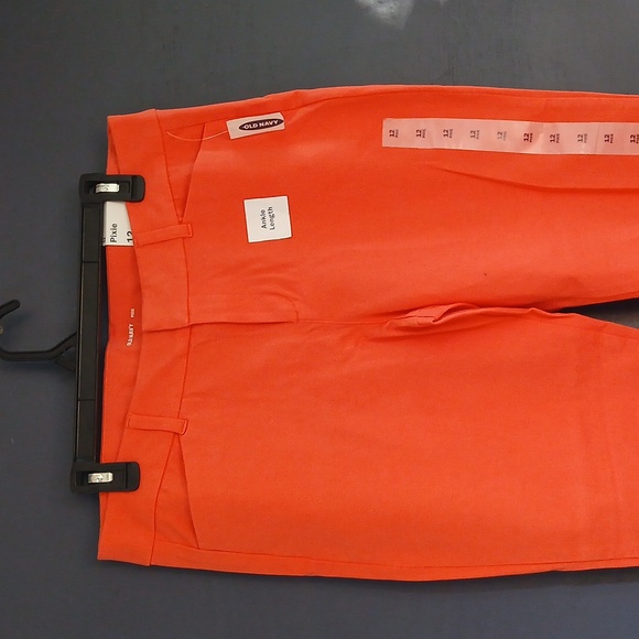 NWT Old Navy Pixie Vibrant Orange Pants anklw length Size 12 - Picture 2 of 6
